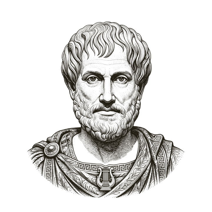 Stipple portrait of Aristotle
