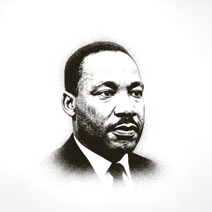 Stipple portrait of Martin Luther King Jr.