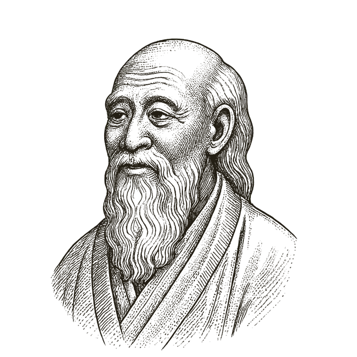 Stipple portrait of Lao Tzu