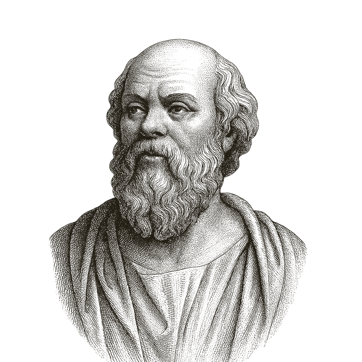 Stipple portrait of Socrates